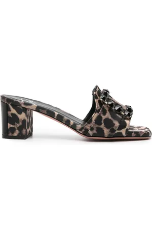 ROBERTO FESTA 50mm Basa mules med leopardtryk