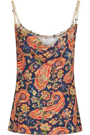 Paco rabanne Tanktop med paisleytryk og kædedetalje