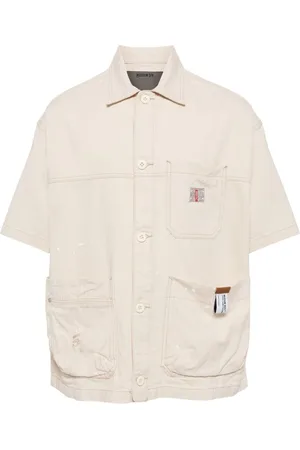 Musium Div. Denimskjorte med malings-pletter