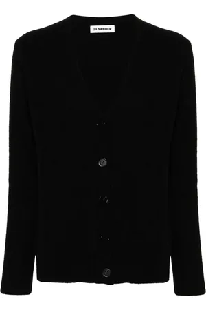 Jil Sander Top i bouclé med indgraverede knapper og logo