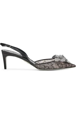 RENE CAOVILLA 80 mm pumps med blomstret blonde