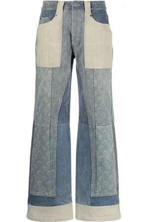 Marine Serre Regenerated jeans med brede ben