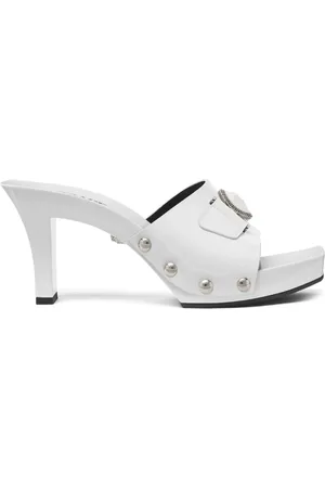 VERSACE 60 mm træsko i lakeret læder med Medusa-spænde
