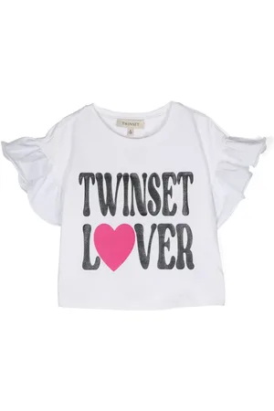 Twin-Set T-shirt med logotryk og glitter