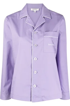 Sporty & Rich Pyjamastop med brystlomme og knapper