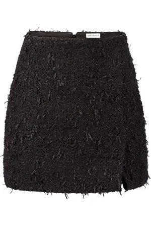 Nina Ricci Kort nederdel i tweed med frynser