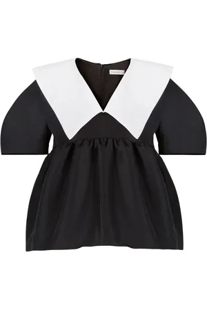 Nina Ricci Taffeta top med V-hals