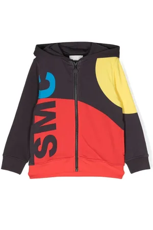 Stella McCartney Hættetrøje med lynlås, logo og colourblocking