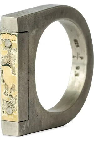 PARTS OF FOUR Plate ring i 18 karat guldbelagt sterling sølv