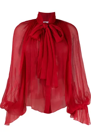 Atu Body Couture Chiffon-bluse med ballonærmer