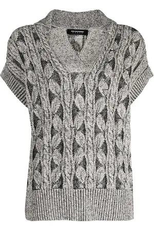Kiko Kostadinov Crop-top i kraftig strik med V-hals