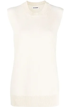 Jil Sander Strikket vest i kashmir og uldblanding