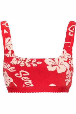 Marine Serre Bralette i blomstret jacquard
