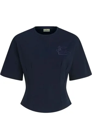 Etro Cropped T-shirt med Pegaso-motiv