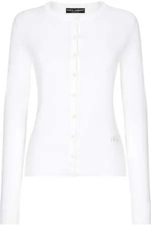 Dolce & Gabbana Finstrikket cardigan med DG-broderi