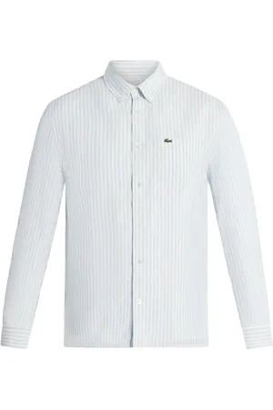 Lacoste Stribet T-shirt med logoapplikation