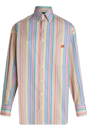 Etro Stribet skjorte med pegasus-broderi