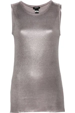AVANT TOI Ribbet tanktop i lamé