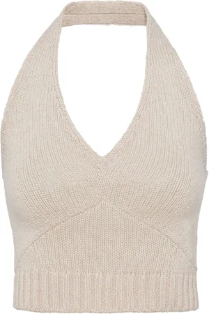 Prada Top i uld og kashmir med halterneck