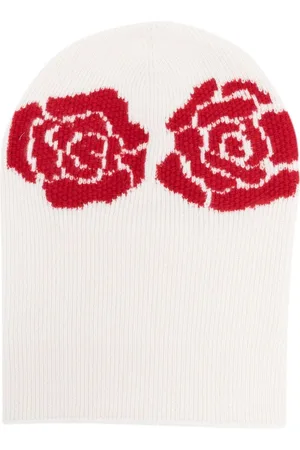 Barrie Hæklet hue med rose-broderi