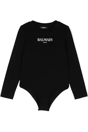 Balmain Langærmet bodysuit med logoapplikation