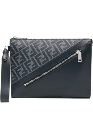 Fendi Diagonal clutch i læder