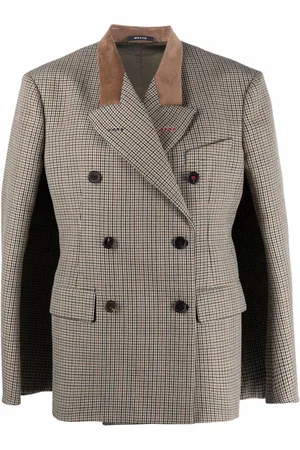 Maison Margiela Houndstoothmønstret dobbeltradet blazer