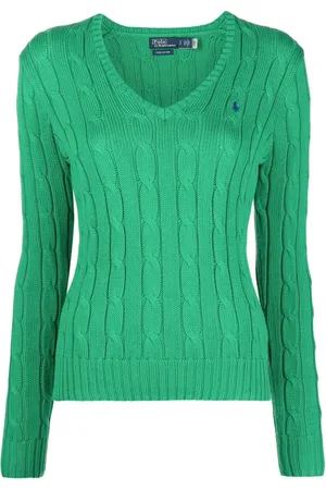 Ralph Lauren Sweater i kabelstrik og V-hals