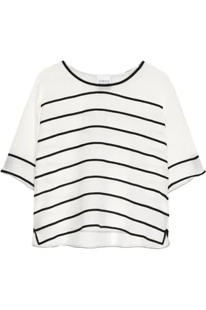 Edward Achour Paris Stribet silke-T-shirt