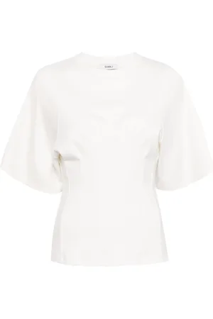 GOEN.J T-shirt med ruchet detalje