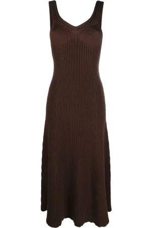 Jil Sander Ribstrikket midi-kjole