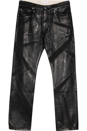 Helmut Lang Lavtaljede jeans med lige ben og folietryk