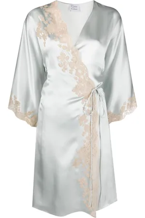 CARINE GILSON Calais-Caudry kimono-kåbe med blonder