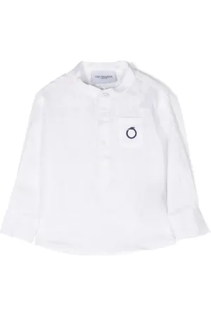 Trussardi Skjorte i hør med broderet logo