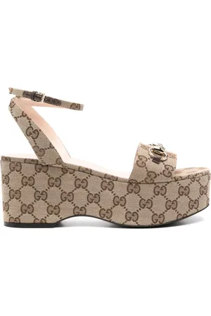 Gucci 75 mm plateau-sandaler med Horsebit-detalje