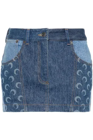 Marine Serre Kort denimnederdel