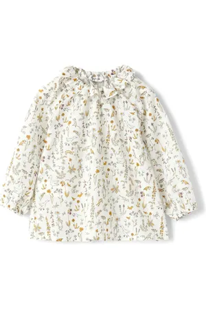 Il gufo Bluse med blomster- og dyretryk