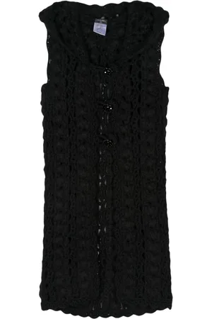 CHANEL Vest i hæklet strik med hætte fra 2008