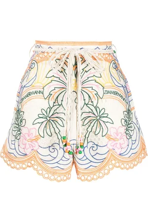 ZIMMERMANN Ginger Tropical shorts i hør
