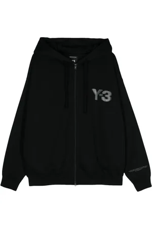 Y-3 Hættetrøje med logotryk og lynlås