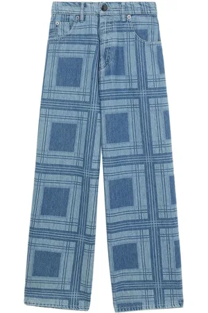 Charles Jeffrey Loverboy Skotskternede jeans med brede ben