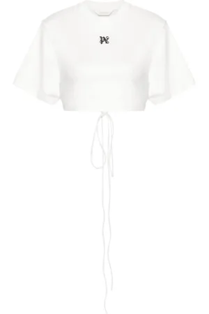 Palm Angels Cropped T-shirt med broderet logo