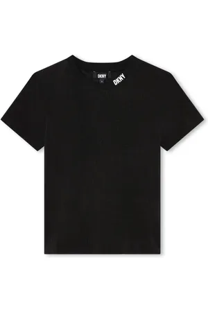 DKNY Ribbet T-shirt med logotryk