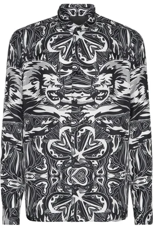Philipp Plein Dandy Lion Circus silkeskjorte