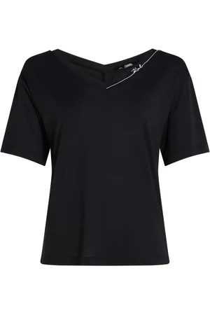 Karl Lagerfeld Signature T-shirt med V-hals