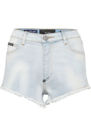 Philipp Plein Denimshorts med logo-applikation