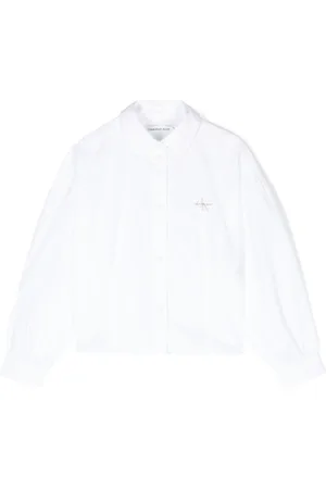 Calvin Klein Skjorte i poplin med voluminøse ærmer