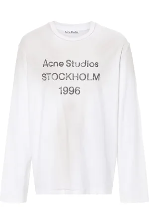 Acne Studios T-shirt med slitageeffekt og logotryk