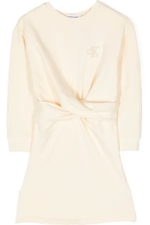 Calvin Klein Kjole med broderet logo og snoet detalje