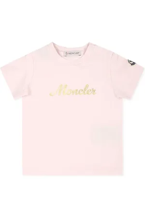 Moncler T-shirt med rund hals og logotryk